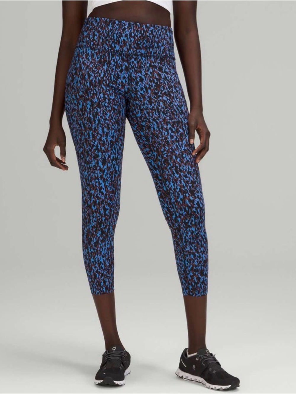 Lululemon Fast and Free High-Rise Tight 24” Leopard Camo Blue Nile Multi